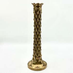 Solid Brass Hollywood Palm Tree 1960s Candlestick. MCM